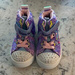 Skechers Kids High-Top Sneakers - Purple and Pink